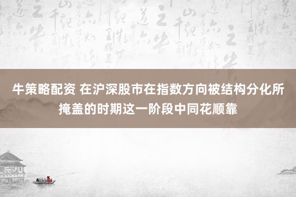 牛策略配资 在沪深股市在指数方向被结构分化所掩盖的时期这一阶段中同花顺靠